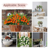 3 Pack Artificial Flowers Fake Silk Rose Decoration Faux Flower Bouquet For DIY Vase Home Wedding Party