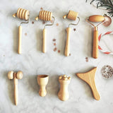 Eight in One Massage Hand Roller Massagers Neck Wooden Tool for Back Rolg Foot Massager the Face Ball with Bag