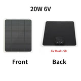 20W Panel 6V Dual /18V Single USB Battery Charger Portable Solar Cell Power Bank for Phone Outdoor Camping Hiking