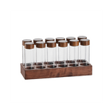 Single Dose Storage Tubes Coffee Bean Cellar Wooden Display Stand and Funnel Espresso Accessories