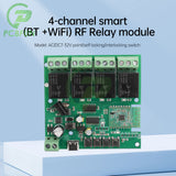 AC/DC7-32V/Type-C 5V 1/4-Channel Wifi Relay Switch Module Supports 433Mhz Remote Control Connected To eWek APP