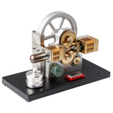 Engine With LED Light And Voltmeter,Horizontally Opposed Diamond Structure Gear Drive Stirling Model Kits