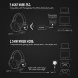 NUBWO G06 Wireless Gaming PS5 PS4 PC Laptop Noise Cancel Headphones with Mic 2.4G Wireless/Wired Headset for Games