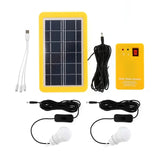 Emergency Lighting 2pcs/3pcs LED Bulbs with Solar Power Panel Generator Kit USB Charger FM Radio Camping Outdpper Home System