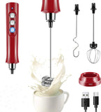 3 In 1 Wireless Milk Frother Handheld Foam Maker Lattes Coffee Whisk Mixer Foamer for Cappuccino Frappe Matcha Frothing Wand