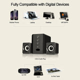 D-202 Wired Combination Computer Speaker Bass Stereo Music Player Subwoofer Sound Box for Desktop Laptop Notebook Tablet