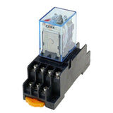 10pcs MY2P HH52P MY2NJ 12V 24V DC / 110V 220V AC Coil General Purpose DPDT Micro Mini Relay with Socket Base(DC 24)
