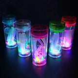 CRUSHER Portable LED Smoking Grass Pipe Hookah Cup Built in Filtered Water Pipes Cigarette Holder Set Gadgets for Men