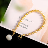 Fashion Simple White Jade Lotus Bracelet