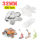 500 Sets of 32mm Round Badges Supplies - Blank Badge Pin Consumables for Button Maker Machine. DIY Making Art Crafts