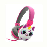 JINSERTA kids Headphones Cute Cartoon Unicorns Earphones Stereo Music Foldable Stretchable 3.5mm Wired Headphone