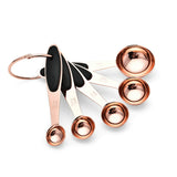 5Pcs Stainless Steel Measuring Cups Measuring Spoons Set Rose Gold Coffee Tea Kitchen Baking Cooking Tools Kitchen Accessories