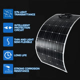 600W/300W Solar Panel Kit - 18V Flexible Solar Cell with 60A Controller Battery Charger for Outdoor Camping, Yacht, Motorhome, Car, RV, Boat