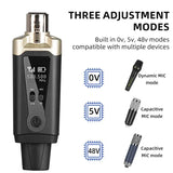 Microphone Converter Wireless Mic Transmitter+Micro Phone Receiver System XLR Adapter UHutomatic for Condenser Dynamic Audio