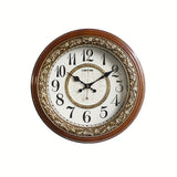 1pc Creative Round Decorative Clock, Retro Wall Numerals Mute Plastic Wall Clock, Room Decor, Home Decor