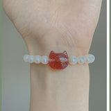 Women's Pearl White Cat Eye Bracelet