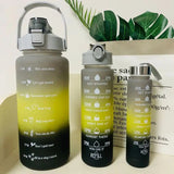 Sports threepiece gradient color frosted bouncing large capacity sports water bottle set cups
