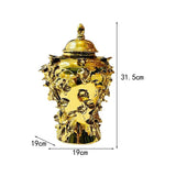 Porcelain Ginger Temple Jar - Ceramic Vase with Lid for Collection & Storage