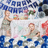 1Set Party Decorations Set With Happy Birthday Banner,DIY Cake Topper,Circle Dots Garland