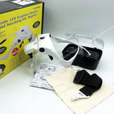9892B2C USB Rechargeable Multi-lens Head Mounted Magnifying Glasses with LED Light Manifier 1.0X 1.5X 2.0X 2.5X 3.5X For Reading
