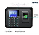 Biometric Fingerprint Time Clock Recorder Employee Digital Electronic Attendance hine W/ Charger Adapter