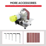 25MM/30MM Mini Belt Sander Electric Grinding hine 7 Speed 10 Sanding Belts for Polishing Wood Acrylic Metal