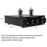 TUBE-03 Mini HiFi Audio Preamplifier 6K4 Vacuum Tube Amplifier Buffer Treble Bass Adjustment RCA Preamp Black Sier EU/UK Plug