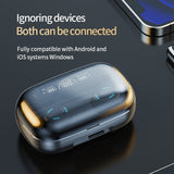 T5 Wireless Bluetooth Earphones Headphones Outdoor Sports Headset With Charging Bin Display Touch Control Earbuds for Music