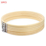 10/20 PCS 10 Inch Round Circle Cross Stitch Bamboo Wooden Embroidery Craft Hoops Household Sewing Tools