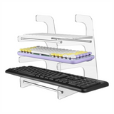 3-Tier Holder Display Stand Shelf for Storage Three Mechanical Keyboard Transparent