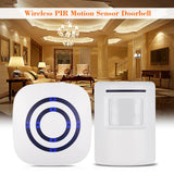 Wireless PIR Motion Sensor 38 Chimes Volume Adjustment Long Transmission Range Doorbell