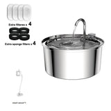 3.2L Stainless Steel Cat Dispenser With Quiet Water Pump Filter Pet Drink Feeder For Cats Dogs Drinking Fountain Bowl