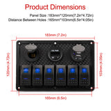 6 Gang Rocker 12V Waterproof RV Led Switch Panel for Car Truck Marine Boat