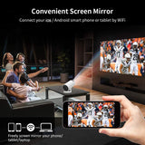 4K Decoding, 120 ANSI Lumens, 2.4G+5G WiFi, Keystone Correction Portable Projector with Quad-core Android 11 for Theater and Phone.