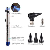 2 in 1 and Eyes Tool Kit with LED Light 4mm Replaceable Ear Tips Optical Otoscope Ears Diagnostic Supplies