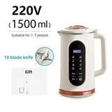 220V 1.5L Soybean Milk Electric Juicer Blender Mixer Wall Breaking 10-leaf Blade Intelligence Breakfast hine