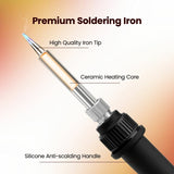 [EU Direct]KAIWEETS KOT936 Soldering Iron Station 60W Adjustable 200℃-480℃ ESD Safe Ceramic Core with Detachable Workbench Top Rated Welding Kit