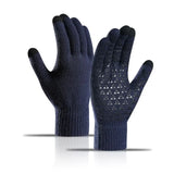 Winter Warm Windprooll Finger Knitted Gloves with Touch Screen for Outdoor Cycg Motorcycle Skiing Hand Warmer Accessories