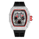 PINTIME Man Watch Sport Silicone Strap Casual Quartz Wristwatch Waterproof 30m Brand Chronograph Calendar Luminous Dail Clock