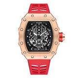 PINTIME Men's Watches Hollow Punk Sport Waterproof Fashion Quartz Wristwatches Silicone Strap Steel Case Relogio Masculino Reloj