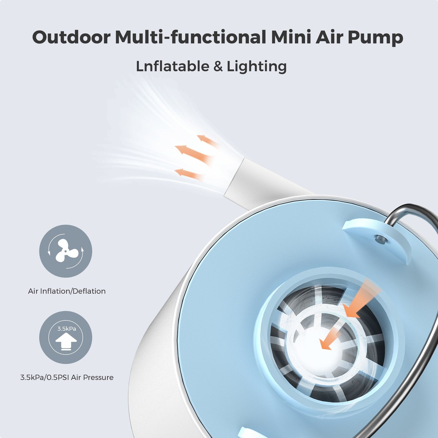 FLEXTAILGEAR Tiny X Portable Air Pump Camping Equip Outdoor Gadgets Rechargeable for Hiking/Float/Lighting