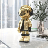 1pc Golden Astronaut Ornament, Resin Statue Art Craft, For Bookshelf Home Living Room Office Cafe Decor, Room Tabletop Display Entryway Decor, Winter Christmas New Year Decor