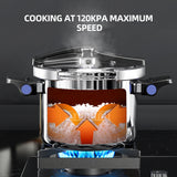 120Kpa Kitchen Pressure Cooker - 7.5L Stainless Steel Non-Stick Pot, Induction & Gas Universal