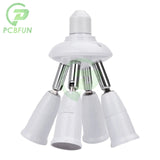 E27 screw mouth one turn multiple head lighting holder base converter DIY lamp accessories