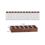 Single Dose Storage Tubes Coffee Bean Cellar Wooden Display Stand and Funnel Espresso Accessories