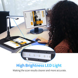 BK52 Portable Book & Document Camera Capture A3 HD USB 2.0 Scanner with LED Light for ID Cards Passport Boo Watermark