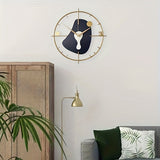 1pc, Creative Modern Wall Clock, Blue Silent Bedroom Dining Room Wall Clock, Metal Iron Art Clock, Room Decor, Home Decor