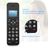 Cordless Phone Caller ID/Call Waiting 1.6 inch Backlight LCD 3 es Screen Display Rechargeable Batteries 16 Languages US PLUG