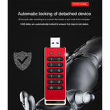 1 PCS Secure USB Drive Encrypted USB Flash Drive Hardware Password Memory Stick With Keypad USB 3.0 Disk Flash 128GB