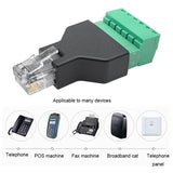 5 Pcs Male To 6 Pins Screw Terminal Block Adapter For Cat3 Handset Cable Extension, RJ12 6P6C Modular Connectors